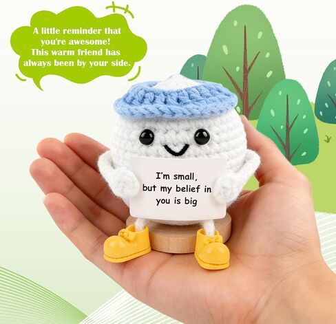 Fathers Day Golf Gifts, Funny Positive Golf Ball, Crochet Golf Ball with 30 Replaceable Cards & Removable Base, Funny Emotional Support Presents for Dad, Men, Women, Golfer Home Office Desk Decor in Kuwait