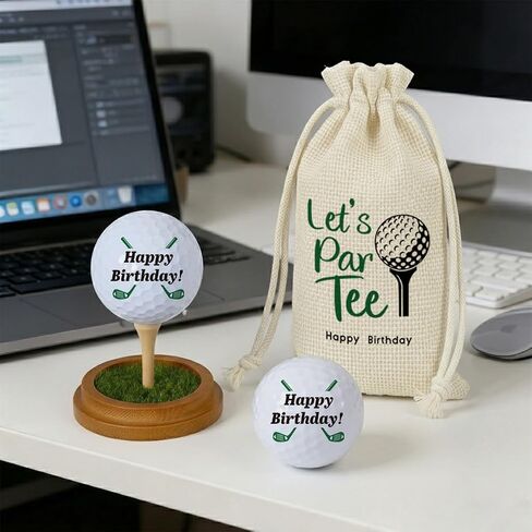 Birthday Golf Gifts for Men Golfers Lovers Golfing Fan Dad Grandpa Friends Coworkers Boss Husband, Novelty Happy Birthday Golf Ball Lifelike Turf Display Stand Decor Gifts in Kuwait