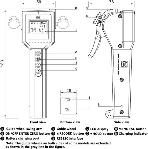 Handheld Belt Tension Meter, Tension Gauge Tool with LCD Backlit Display and V-Type Wire Wheel, Tension Range 1-1000g.f & Can Store 200 Groups of Measurement Data, for Belt and Line in Saudi Arabia