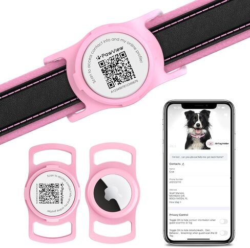 for AirTag Holder Dog Collar, Smart QR Code Holder for Cats and Dogs, for AirTag Protective Cases - Scan Alert, Instant Location, Pet Online Profile, Contacts Info (1Pack,Robin's Egg Blue) in Saudi Arabia