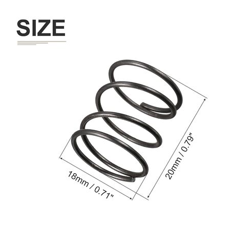 DTGN 1.2x18x20mm (DxODxL) زنبرك ضغط - 10 عبوات - جيد للآلات - زنبرك تمديد فولاذي - أسود in Kuwait
