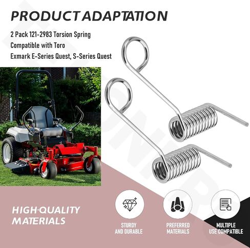 2 حزمة 121-2983 Torsion Spring متوافقة مع Toro Exmark E-Series Quest، S-Series Quest in Kuwait