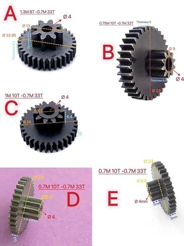 1 قطعة ترس معدني 10T-33T 4 مللي متر فتحة متغيرة التخفيض 0.75 متر + 0.7 متر ترس مزدوج 8/10/33 ترس فولاذي (D 10 أسنان-33 أسنان) in Kuwait