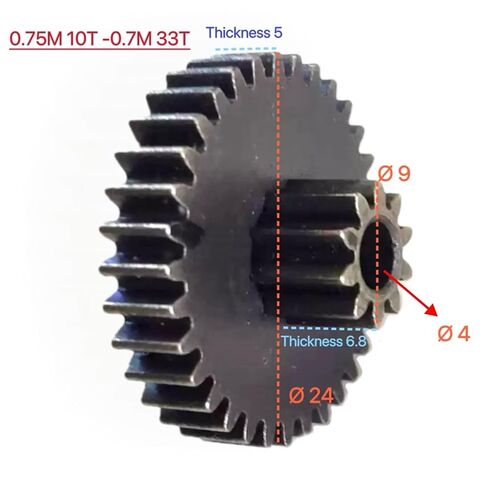 1 قطعة ترس معدني 10T-33T 4 مللي متر فتحة متغيرة التخفيض 0.75 متر + 0.7 متر ترس مزدوج 8/10/33 ترس فولاذي (D 10 أسنان-33 أسنان) in Kuwait