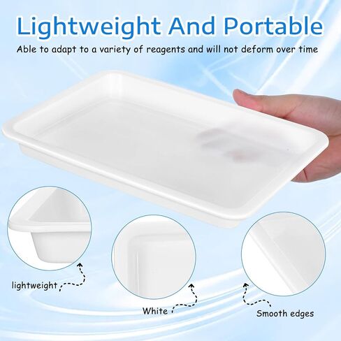Healifty Plastic Lab Containment Trays: 4 Pack Polypropylene Shallow Spill Containment Tray Set for Science Experiments, Acid Alkali Resistant Prep Pan for Multi-Purpose Storage Organizer in Kuwait
