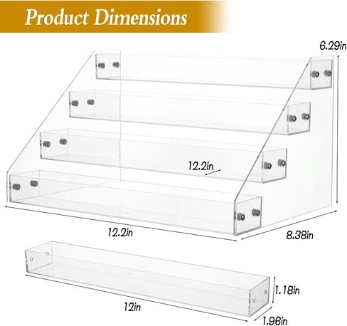 4 Tier Acrylic Soap Display Stand, Clear Retail Craft Fair Farmers Market Display Riser for Soap Candle Cupcakes Perfume Tiered Table Display Stand for Vendor Home Wedding Party in Kuwait