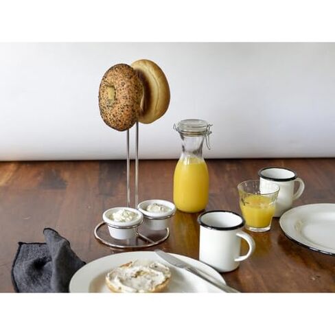 TableCraft 10461 برج البريتزل والبصل الدائري مع حوامل راميكين، من الفولاذ المقاوم للصدأ، لمسة نهائية مرآة، 15.24 سم × 15.24 سم × 30.48 سم، يحمل 3-4 أونصة من راميكينز، 6 لكل علبة، مثالية للحانات ومطاعم الشواء in Kuwait