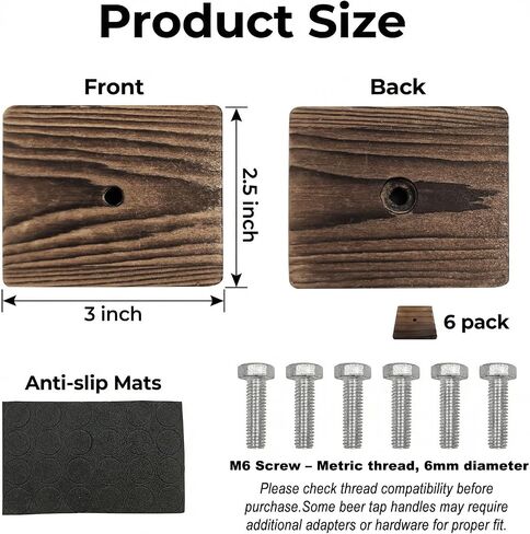 6 Pack Beer Tap Handle Display Stand, Wooden Tap Handle Holder for Bar, Home Brewing, Wedding, Restaurant Countertop Decor in Kuwait