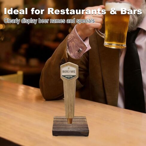 6 Pack Beer Tap Handle Display Stand, Wooden Tap Handle Holder for Bar, Home Brewing, Wedding, Restaurant Countertop Decor in Kuwait