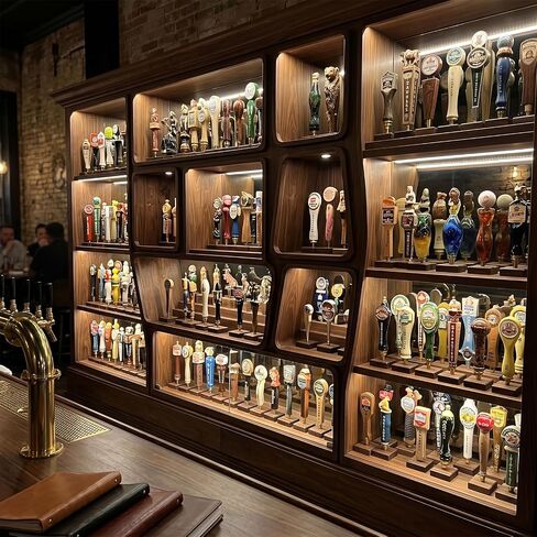 6 Pack Beer Tap Handle Display Stand, Wooden Tap Handle Holder for Bar, Home Brewing, Wedding, Restaurant Countertop Decor in Kuwait