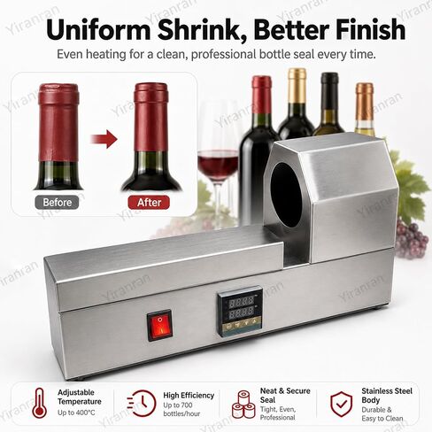 Wine Bottle Capsule Shrink Machine, Manual Bottle Cap Heat Shrink Sealer for PVC Capsules, Bottle Neck Sleeves, Wine Bottles, Beverage Bottles and Small Batch Packaging in Kuwait