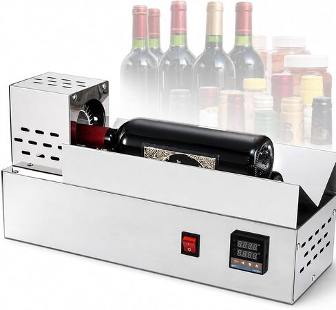 Electric Capsule Heat Shrinker, 600w Horizontal PVC Capsule Shrinking Machine, 4s-8s, Max Sealing Diameter 80mm, LCD Display Stepless Temperature Adjustment, for Bottle Mouth Shrinking in Kuwait