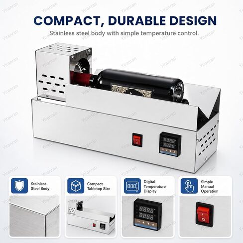 Electric Capsule Heat Shrinker, 600w Horizontal PVC Capsule Shrinking Machine, 4s-8s, Max Sealing Diameter 80mm, LCD Display Stepless Temperature Adjustment, for Bottle Mouth Shrinking in Kuwait