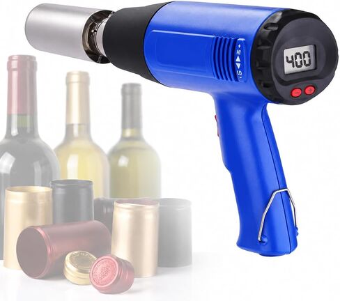 Portable Wine Bottle Heat Shrinker, Wine Sealing Machine, Digital Thermoregulation (60-600℃), LCD Control, for PVC Capsules, Beverage Bottle Caps and Bottle Neck Sleeves in Kuwait