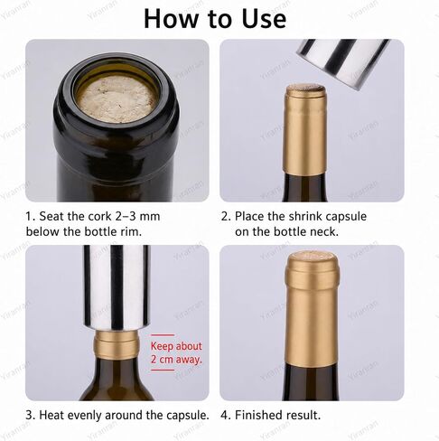 Portable Wine Bottle Heat Shrinker, Wine Sealing Machine, Digital Thermoregulation (60-600℃), LCD Control, for PVC Capsules, Beverage Bottle Caps and Bottle Neck Sleeves in Kuwait