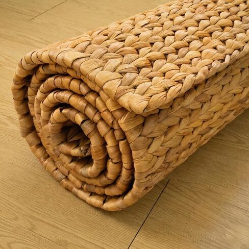 Water Hyacinth Yoga Mat | Non-Slip Exercise & Fitness Mat for Yoga | Natural Rug, Straw Floor Mat for Your Living Room, Bedroom, and More in Kuwait