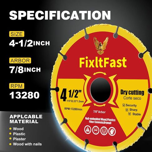 FIXLTFAST 3 Inch x 3/8 Circular Saw Blades for Wood Cutting Angle Grinder Blade for Woodworking, PVC, Rubber, Tire Cutting Discs Washer - 3 Pack in Saudi Arabia