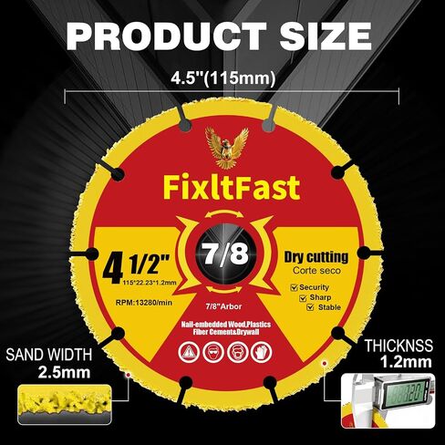 FIXLTFAST 3 Inch x 3/8 Circular Saw Blades for Wood Cutting Angle Grinder Blade for Woodworking, PVC, Rubber, Tire Cutting Discs Washer - 3 Pack in Saudi Arabia