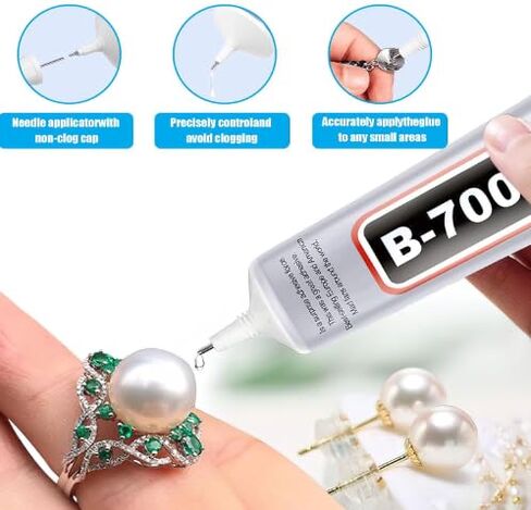B-7000 Super Glue 3 قطع لاصق قوي صناعي، غراء مبهر لأحجار الراين والمجوهرات والنسيج وإصلاح الهاتف والحرف اليدوية، غراء B7000 شفاف متعدد الأغراض (3x15 مل) in Kuwait