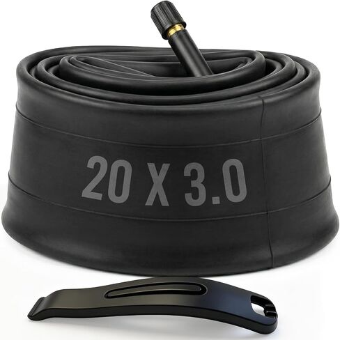 أنبوب داخلي للدراجة مقاس 20 × 3.0 - أنبوب إطار سميك، صمام شريدر 32 مم، مطاط بوتيل، متين ومقاوم للثقب، متوافق مع دراجات MTB، والدراجات الإلكترونية، والحصى ودراجات المدينة in Kuwait