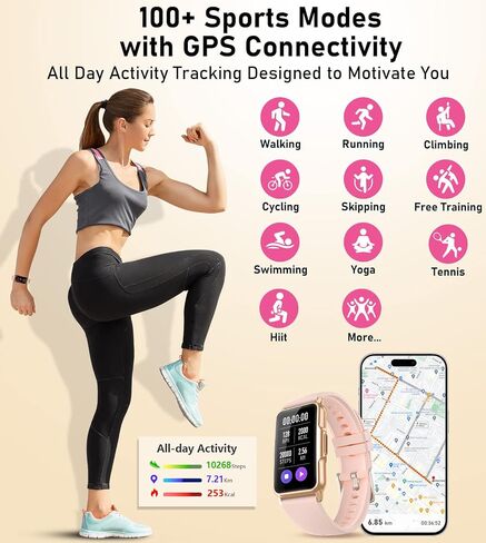Mindrose Fitness Tracker Watch with Heart Rate Blood Oxygen Blood Pressure Sleep Monitor Step Calorie Counter Pedometer in Kuwait