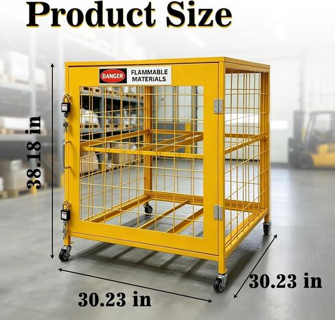 Tank StorageCabinet,30x30x38 inch HorizontalCylinder Storage Cabinet, Gas CylinderCabinet with Yellow Powder CoatFinish in Kuwait