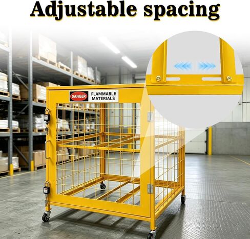 Tank StorageCabinet,30x30x38 inch HorizontalCylinder Storage Cabinet, Gas CylinderCabinet with Yellow Powder CoatFinish in Kuwait