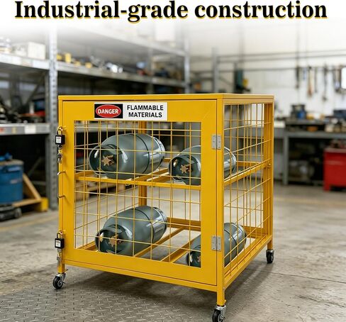 Tank StorageCabinet,30x30x38 inch HorizontalCylinder Storage Cabinet, Gas CylinderCabinet with Yellow Powder CoatFinish in Kuwait
