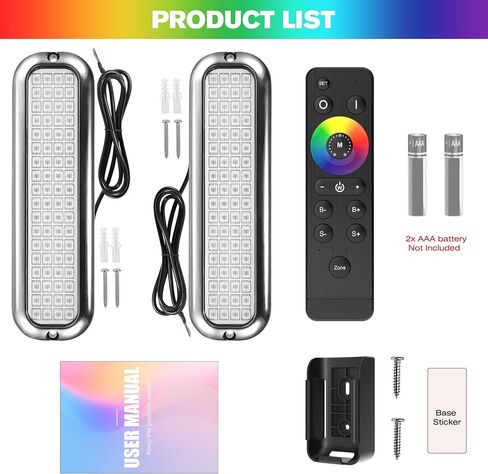 husuku gt10 6000lm أضواء القارب تحت الماء rgb مجموعة ضوء اللون البحري، 72led 7in 12v 60w ip68 مقاوم للماء 2205 غير القابل للصدأ اللاسلكي، التجميع والتحكم في المزامنة التلقائية لقارب اليخت قفص الاتهام Transom Pontoon Light in Kuwait