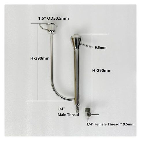 Tri-clamp Parrot Flange 1.5"(38mm) Tri-clamp Flange OD50mm Wth 1/4" Male Thread for Distillation SS304(with Valve) in Kuwait