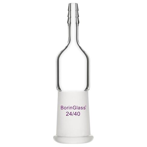 BorinGlass Straight Inlet Adapter, Premium Borosilicate Glass, Secure Glassware Connections, for Scientific Experiments, 24/40 Joint in Saudi Arabia