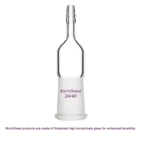 BorinGlass Straight Inlet Adapter, Premium Borosilicate Glass, Secure Glassware Connections, for Scientific Experiments, 24/40 Joint in Saudi Arabia