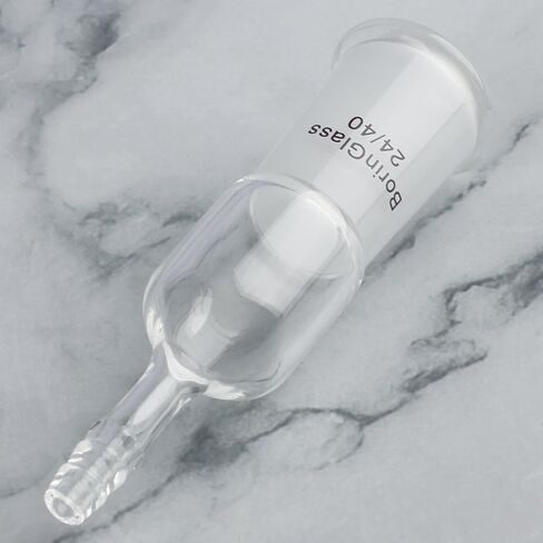 BorinGlass Straight Inlet Adapter, Premium Borosilicate Glass, Secure Glassware Connections, for Scientific Experiments, 24/40 Joint in Saudi Arabia