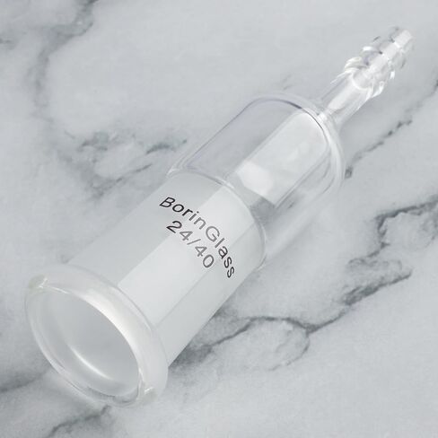 BorinGlass Straight Inlet Adapter, Premium Borosilicate Glass, Secure Glassware Connections, for Scientific Experiments, 24/40 Joint in Saudi Arabia
