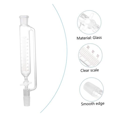 Cylindrical Separatory Funnel Taper Stopcock Laboratory Glass Device for Liquid Separation Schools and Science Labs in Kuwait