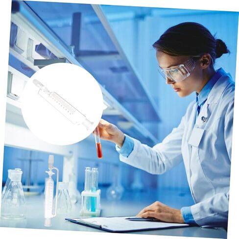 Cylindrical Separatory Funnel Taper Stopcock Laboratory Glass Device for Liquid Separation Schools and Science Labs in Kuwait