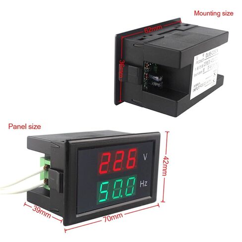 1pc AC 80-300.0V 45-65HZ 2 in 1 Digital Voltage Meter Frequency Counter Voltmeter Hertz/HZ Meter Red Led Display 50HZ 60HZ in Kuwait