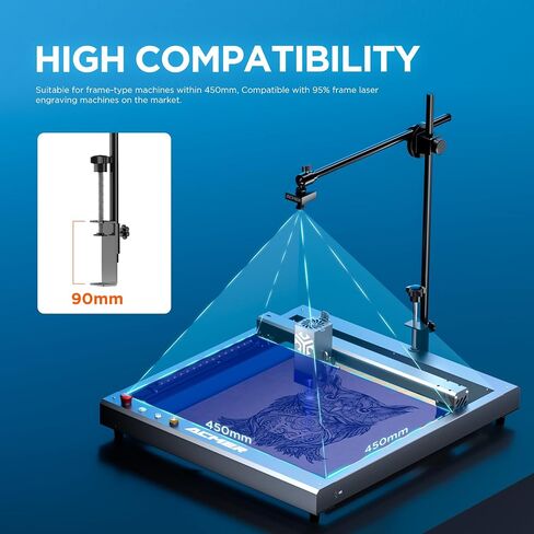 ACMER A500 LightBurn Camera for Laser Engravers, 5MP Positioning Camera, 450 x 450mm View Area, Visual Preview, Precise Positioning, for P2, P1 S PRO, S2, S2 PRO, S1 and Most Laser Engravers in Kuwait