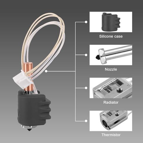 0.4mm Hotend Kit for Kobra 3 Max, Hotend Heating Assembly & Steel Integrated Throat Nozzle with Extra Silicone Case Compatible with Kobra 3 Max 3D Printer Parts Accessories in Kuwait