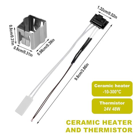 2pcs Ceramic Heater and Thermistor for Bambu Lab P1P/P1S, 300°C High-Temperature 3D Printer Thermistor with Fixing Clips Compatible with Bambu Lab P1P/P1S in Kuwait