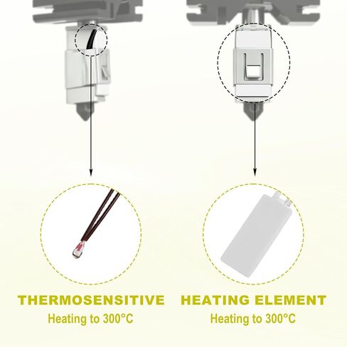 2pcs Ceramic Heater and Thermistor for Bambu Lab P1P/P1S, 300°C High-Temperature 3D Printer Thermistor with Fixing Clips Compatible with Bambu Lab P1P/P1S in Kuwait