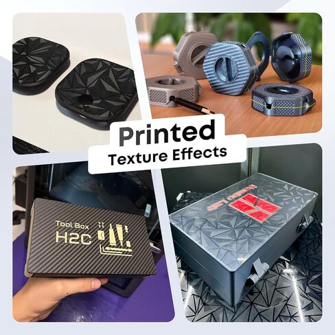 3D Printer Build Plate for Bambu Lab A2L/H2C, PET+PEO, 335x325mm | Dual texture, carbon fiber & diamond finish, flexible spring steel, easy removal, PLA TPU PETG, up to 120°C bed temp in Kuwait