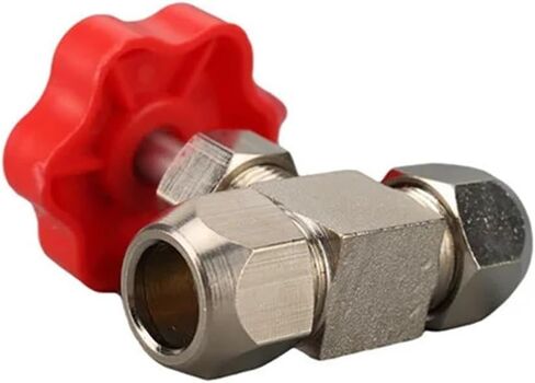 6mm 8mm 10mm 12mm Hole Dia Orange Plastic Handle Metal Tube Needle Type Globe Valve(8mm) in Kuwait