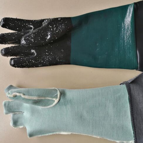 Rubber Sandblasting Gloves Anti-Slipping 60cm PVC Special Gloves for Sandblasting Machine in Kuwait