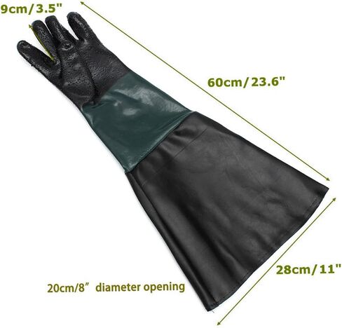 Rubber Sandblasting Gloves Anti-Slipping 60cm PVC Special Gloves for Sandblasting Machine in Kuwait