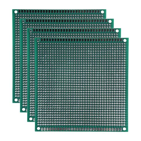 MTCELL 5 Pack Universal PCB Protoboard Protoboard 2.54 مم (0.1 بوصة) درجة 8x12 سم FR-4 لوح من الألياف الزجاجية مع HASL على الوجهين لحام ومشروعات إلكترونيات Arduino DIY in Saudi Arabia
