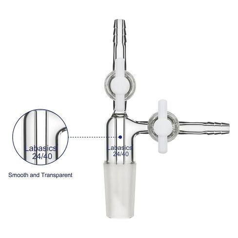 محول نقل الفراغ من Labasics مع صمام PTFE، وصلة 24/40، زجاج بوروسيليكات G3.3 لعمليات الفراغ المختبرية in Kuwait
