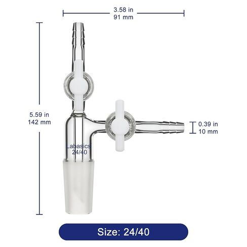 محول نقل الفراغ من Labasics مع صمام PTFE، وصلة 24/40، زجاج بوروسيليكات G3.3 لعمليات الفراغ المختبرية in Kuwait
