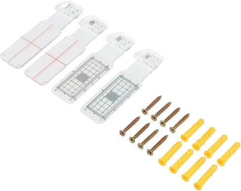 2-Pack for acrylic Tell-Tale Corner Crack Monitors with ±1mm Grid for Wall Deformation Tracking, Includes 8 Screws and Record Sheets, Sunlight Resistant Measurement Gauge in Kuwait