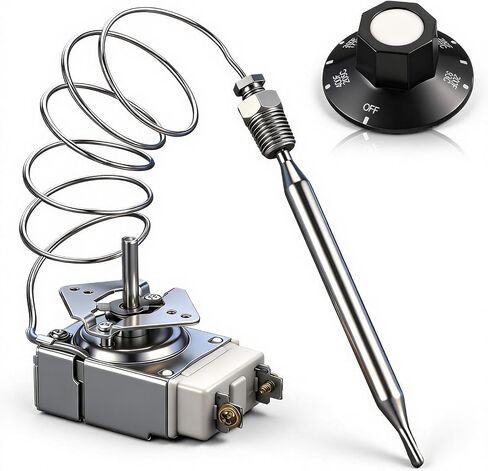 Thermostat for Deep Fryer with Knob Compatible with Adcraft Deep Fryer Mpt Stuff Box Rx Series Millivolt Thermostat 200-400f (Rx-1-36) in Kuwait